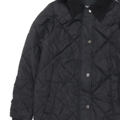 Threadbare Women’s Black UK 10 Long Hooded Quilted Puffer Jacket