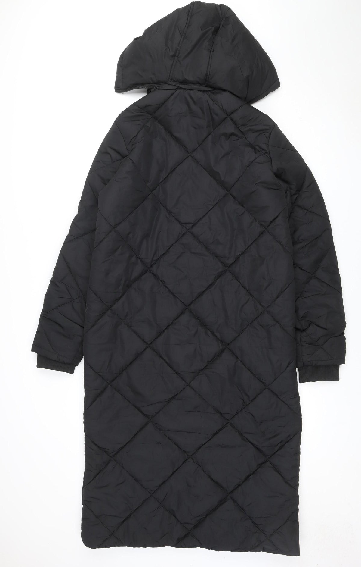 Threadbare Women’s Black UK 10 Long Hooded Quilted Puffer Jacket