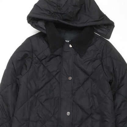Threadbare Women’s Black UK 10 Long Hooded Quilted Puffer Jacket