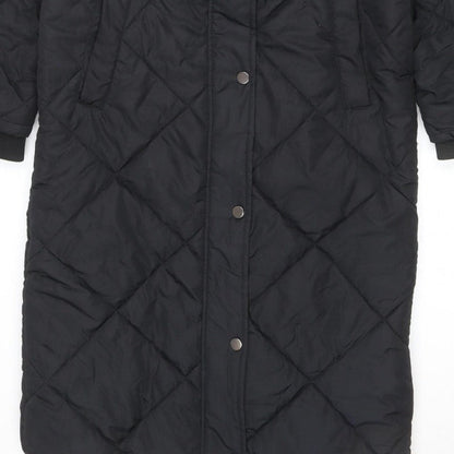 Threadbare Women’s Black UK 10 Long Hooded Quilted Puffer Jacket