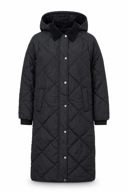 Threadbare Women’s Black UK 10 Long Hooded Quilted Puffer Jacket