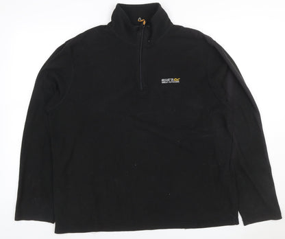 Regatta Mens Black L Fleece 1/4 Zip High Neck Outdoor Sweatshirt