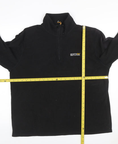Regatta Mens Black L Fleece 1/4 Zip High Neck Outdoor Sweatshirt