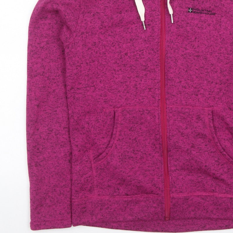 Mountain Warehouse Women’s Pink UK 12 Hooded Fleece Jacket Full Zip