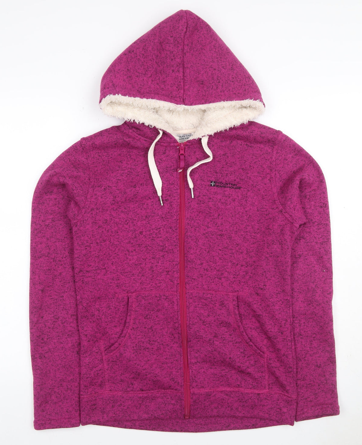 Mountain Warehouse Women’s Pink UK 12 Hooded Fleece Jacket Full Zip