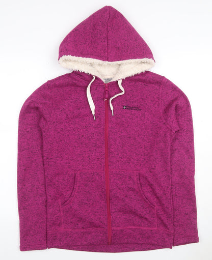 Mountain Warehouse Women’s Pink UK 12 Hooded Fleece Jacket Full Zip