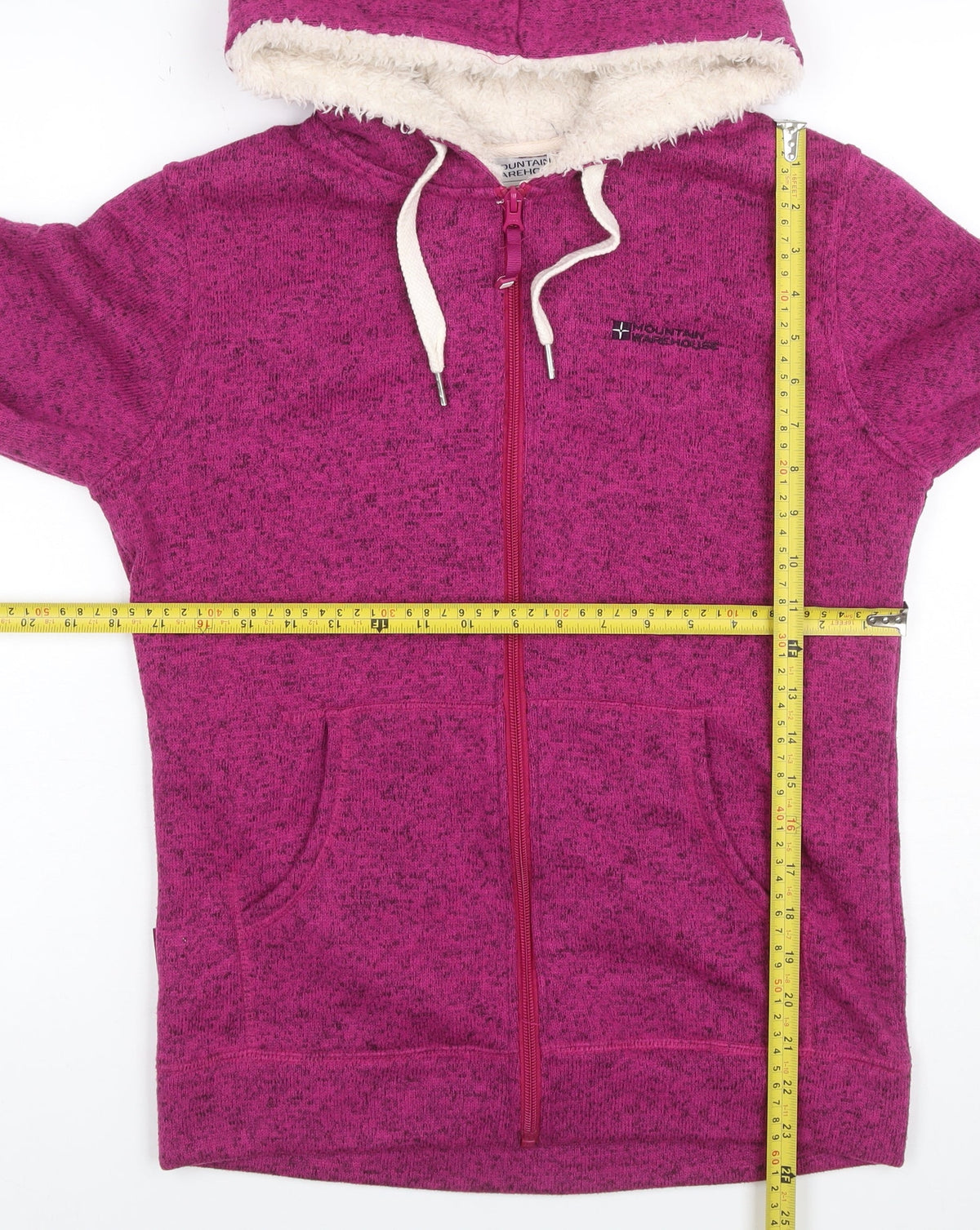 Mountain Warehouse Women’s Pink UK 12 Hooded Fleece Jacket Full Zip