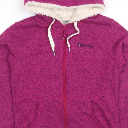 Mountain Warehouse Women’s Pink UK 12 Hooded Fleece Jacket Full Zip