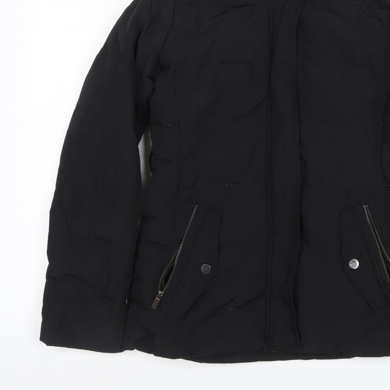 Mango Suit Women Black XS Puffer Jacket Quilted Insulated Zip
