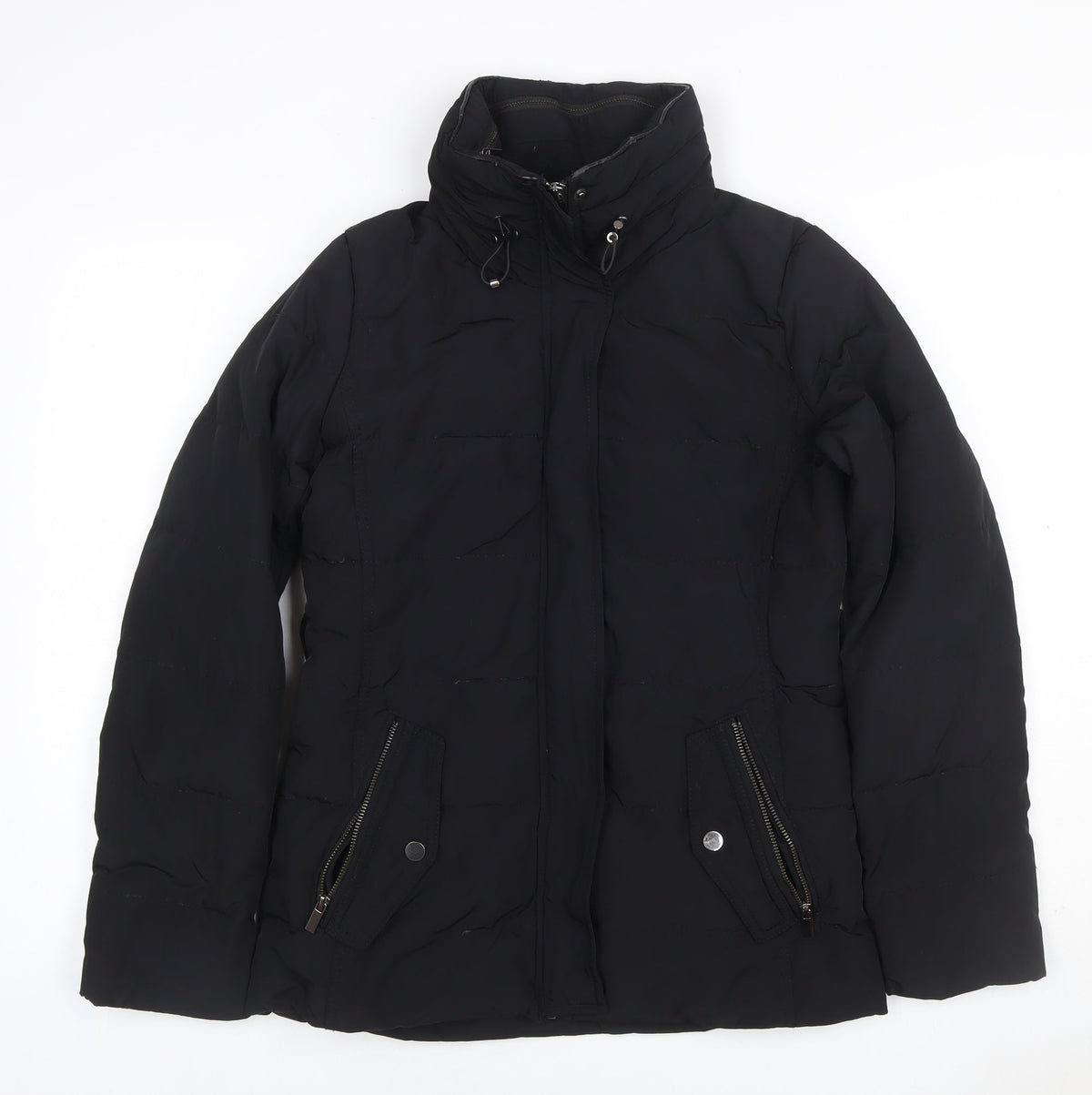 Mango Suit Women Black XS Puffer Jacket Quilted Insulated Zip