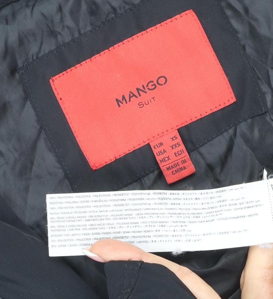 Mango Suit Women Black XS Puffer Jacket Quilted Insulated Zip