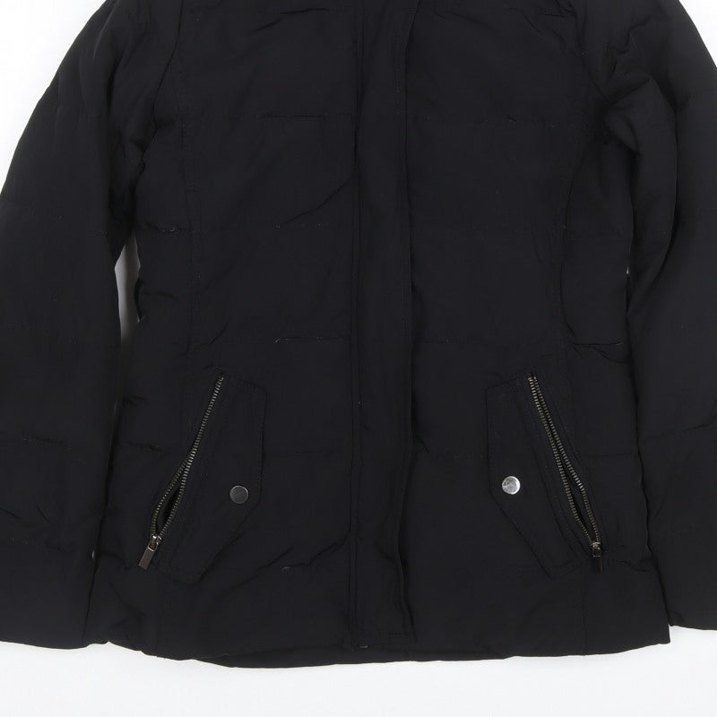 Mango Suit Women Black XS Puffer Jacket Quilted Insulated Zip