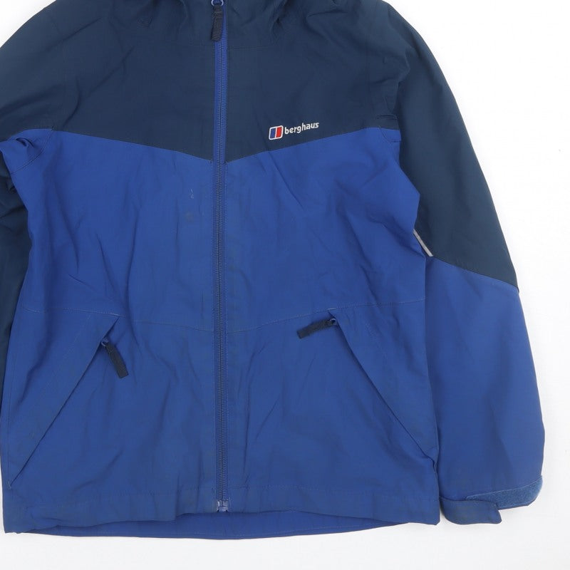 Berghaus Boys Blue 9-10 Years AQ2 Waterproof Hooded Full Zip Jacket
