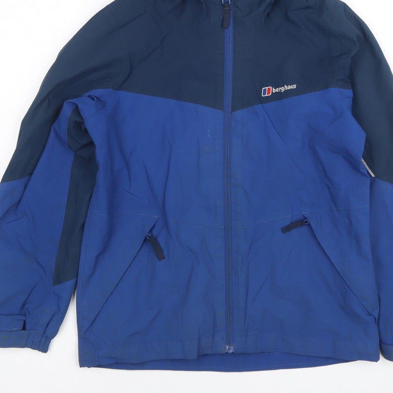 Berghaus Boys Blue 9-10 Years AQ2 Waterproof Hooded Full Zip Jacket