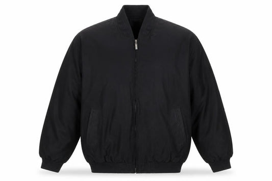 Front view of Jean-Louis Garonne Men's Black XL Bomber Jacket Full Zip