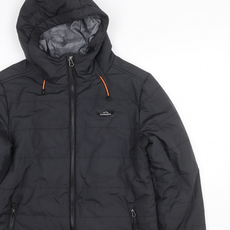 Passenger Men’s Black XS Hooded Quilted Puffer Jacket Full Zip