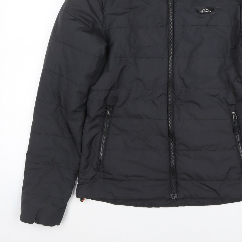 Passenger Men’s Black XS Hooded Quilted Puffer Jacket Full Zip