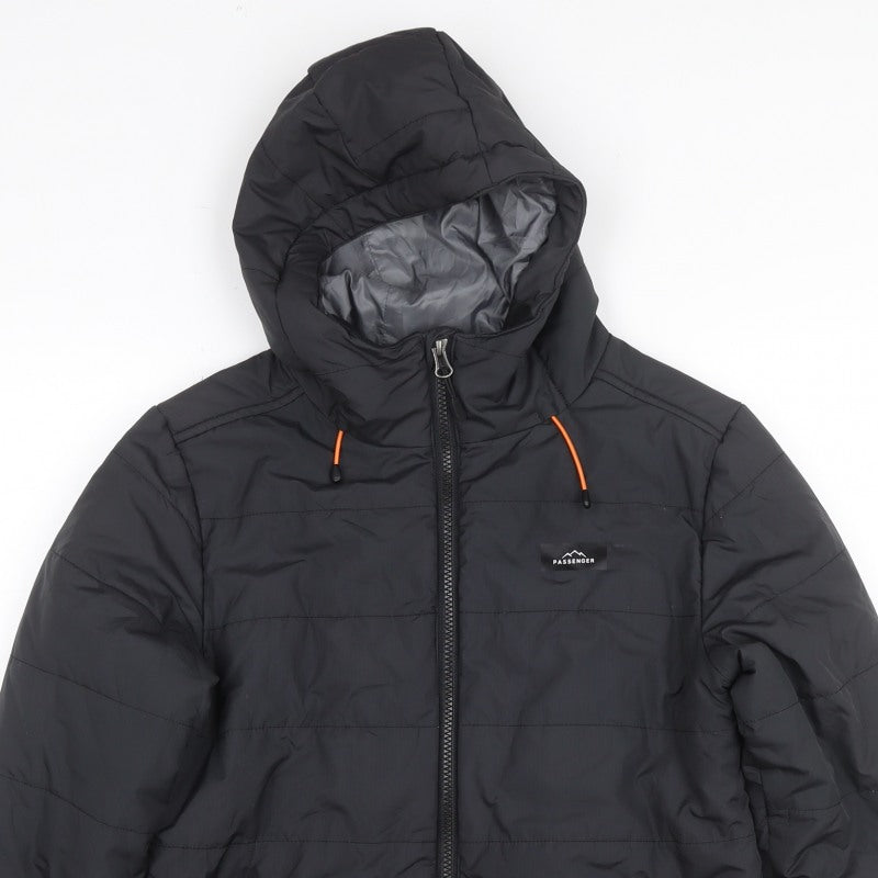 Passenger Men’s Black XS Hooded Quilted Puffer Jacket Full Zip