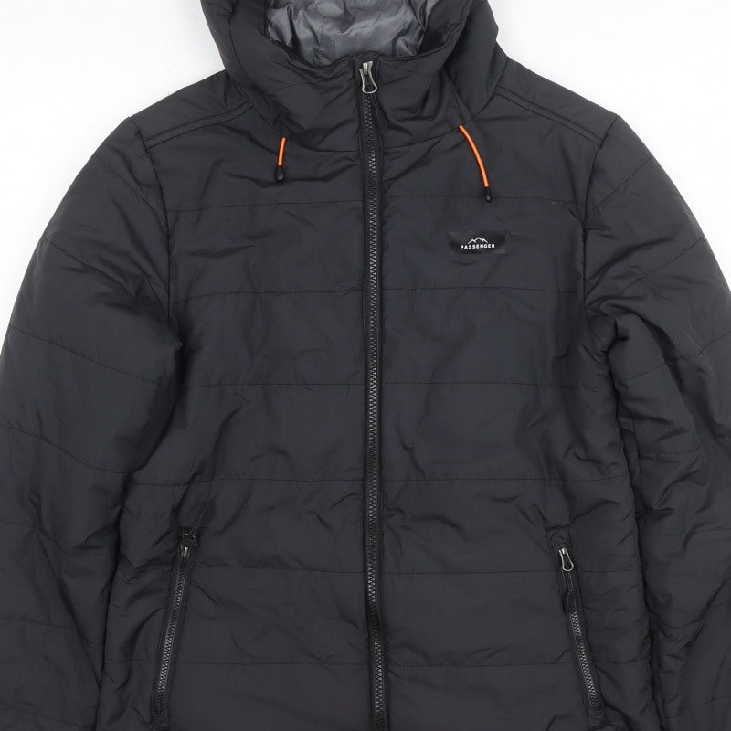 Passenger Men’s Black XS Hooded Quilted Puffer Jacket Full Zip