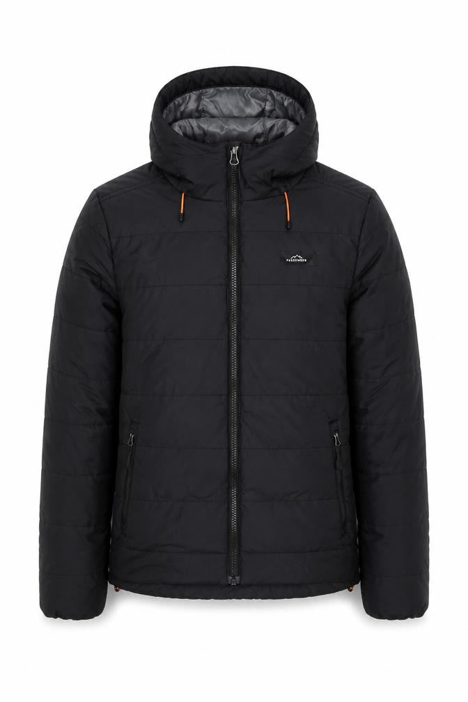 Passenger Men’s Black XS Hooded Quilted Puffer Jacket Full Zip