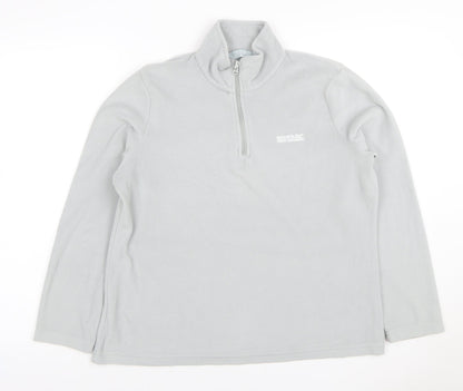 Regatta Women Grey UK 14 Fleece 1/4 Zip High Neck Sweatshirt
