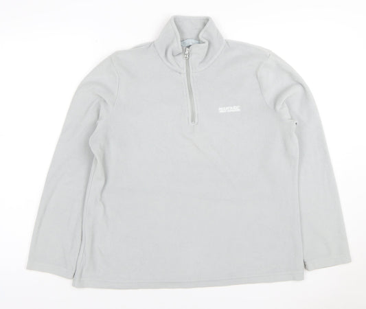 Regatta Women Grey UK 14 Fleece 1/4 Zip High Neck Sweatshirt