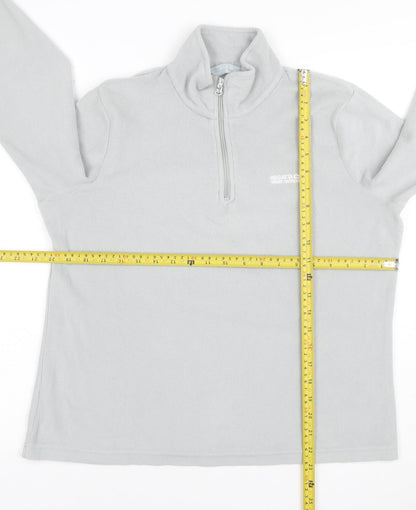 Regatta Women Grey UK 14 Fleece 1/4 Zip High Neck Sweatshirt