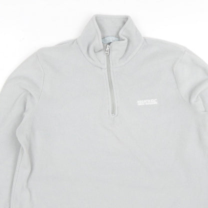 Regatta Women Grey UK 14 Fleece 1/4 Zip High Neck Sweatshirt
