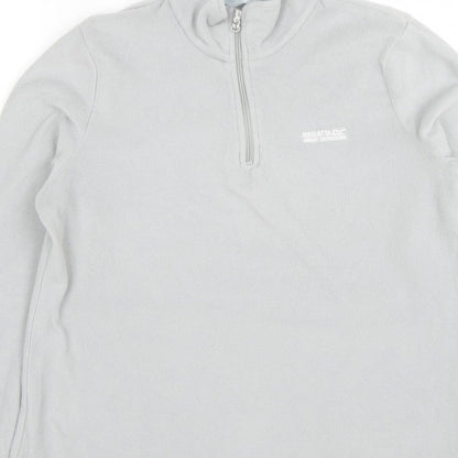 Regatta Women Grey UK 14 Fleece 1/4 Zip High Neck Sweatshirt