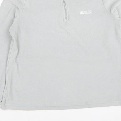 Regatta Women Grey UK 14 Fleece 1/4 Zip High Neck Sweatshirt