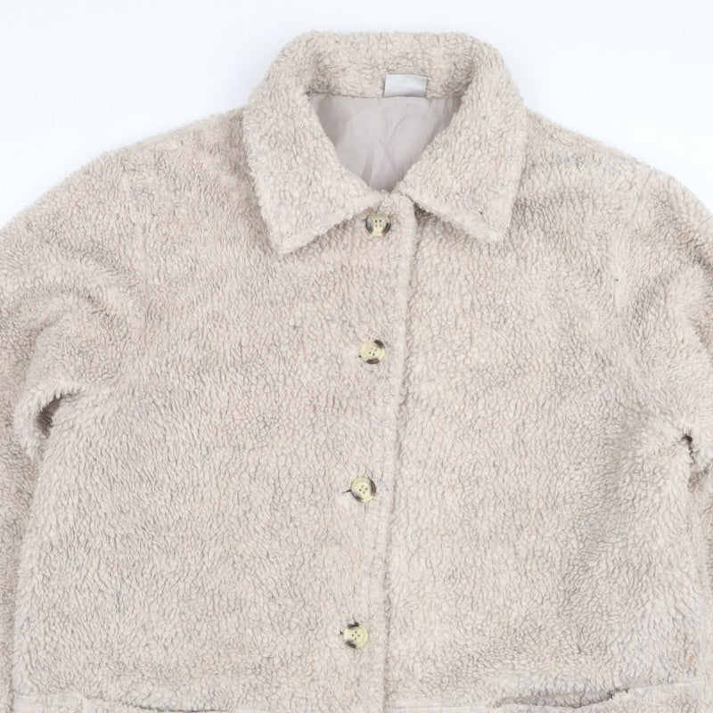 Deans Women's Beige UK 18 Teddy Faux Fur Button Jacket Pockets