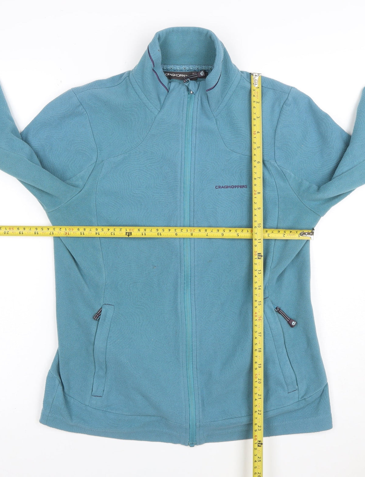 Craghoppers Women's Blue UK 12 Full Zip Fleece Sweatshirt Zip Pockets