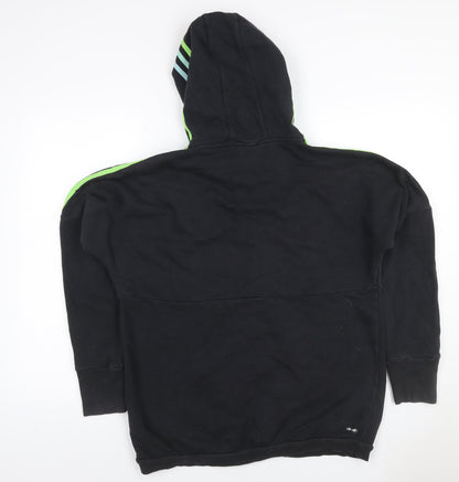 Adidas Women’s Black L Full Zip Hooded 3 Stripe Fleece Hoodie