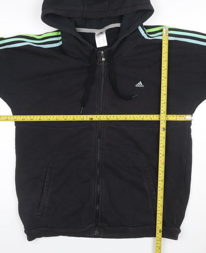 Adidas Women’s Black L Full Zip Hooded 3 Stripe Fleece Hoodie