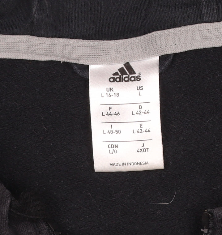 Adidas Women’s Black L Full Zip Hooded 3 Stripe Fleece Hoodie