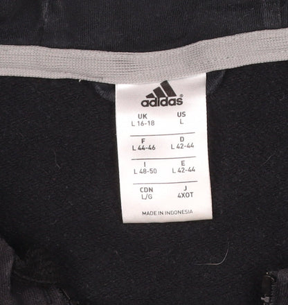 Adidas Women’s Black L Full Zip Hooded 3 Stripe Fleece Hoodie