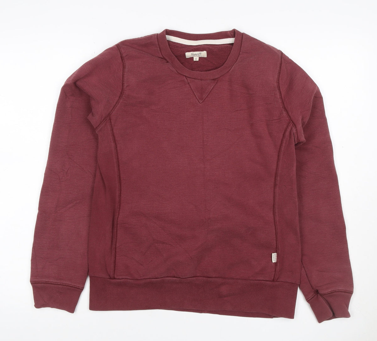 Howies Women’s Red UK 10 Crew Neck Raglan Sweatshirt Cotton