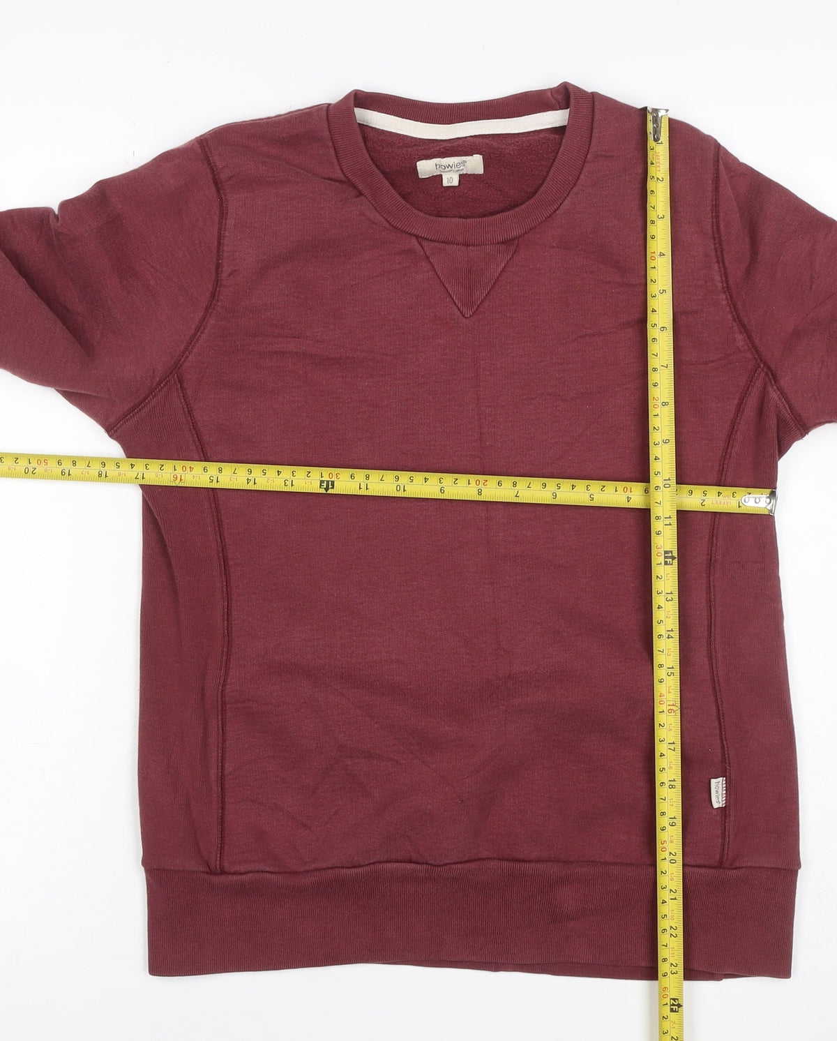 Howies Women’s Red UK 10 Crew Neck Raglan Sweatshirt Cotton