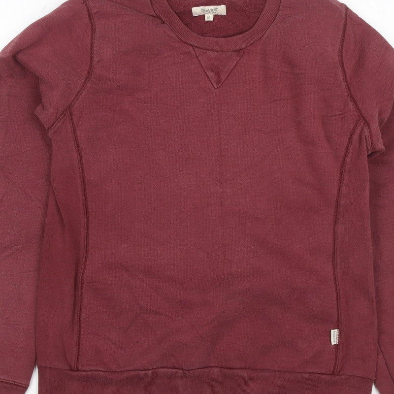 Howies Women’s Red UK 10 Crew Neck Raglan Sweatshirt Cotton