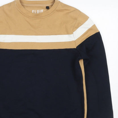 Fluid Men’s Multicoloured XS Colour Block Stripe Crew Neck Sweatshirt