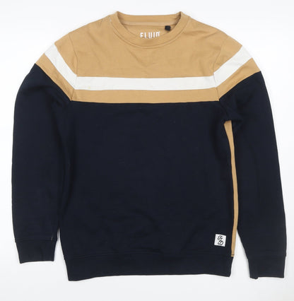 Fluid Men’s Multicoloured XS Colour Block Stripe Crew Neck Sweatshirt