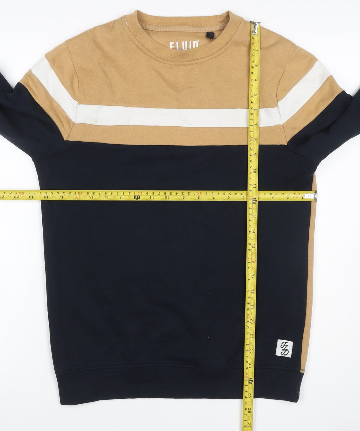 Fluid Men’s Multicoloured XS Colour Block Stripe Crew Neck Sweatshirt