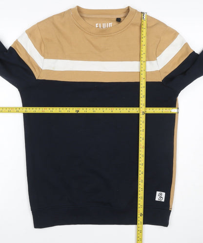 Fluid Men’s Multicoloured XS Colour Block Stripe Crew Neck Sweatshirt