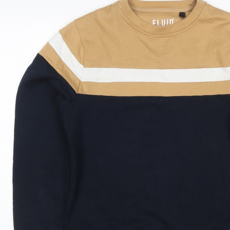 Fluid Men’s Multicoloured XS Colour Block Stripe Crew Neck Sweatshirt