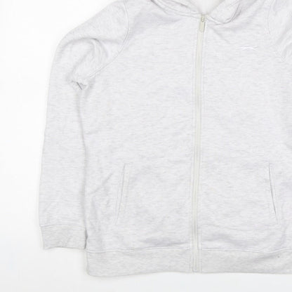 Slazenger Women Grey UK 14 Full Zip Hooded Fleece Hoodie