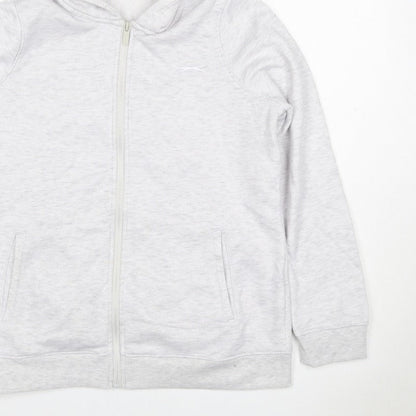 Slazenger Women Grey UK 14 Full Zip Hooded Fleece Hoodie