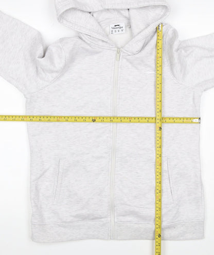 Slazenger Women Grey UK 14 Full Zip Hooded Fleece Hoodie