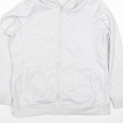 Slazenger Women Grey UK 14 Full Zip Hooded Fleece Hoodie
