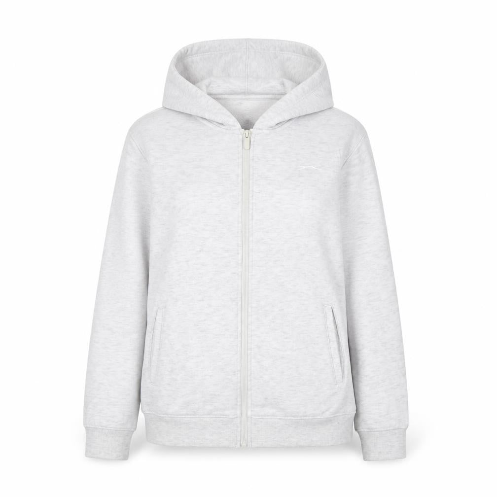 Slazenger Women Grey UK 14 Full Zip Hooded Fleece Hoodie