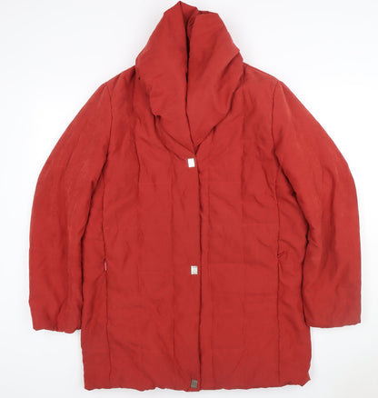Palmiore Women Red UK 14 Hooded Padded Mid-Length Puffer Coat